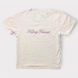 Dua Lipa Falling Forever Pink Rhinestone Graphic T-Shirt Womens XXL Official